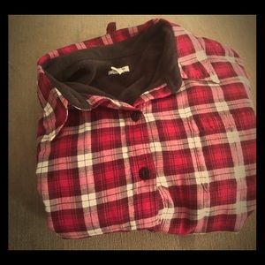 Long sleeve fleece lined flannel shirt